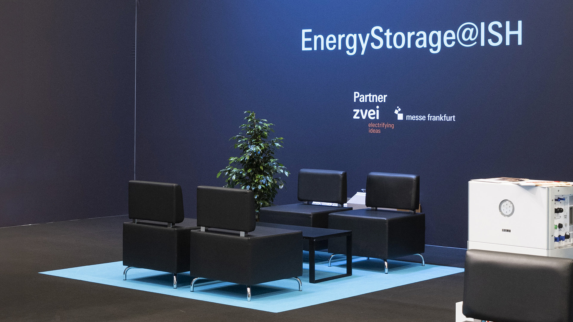 Seating area at the complete Energy Storage Area stand - ISH 2023