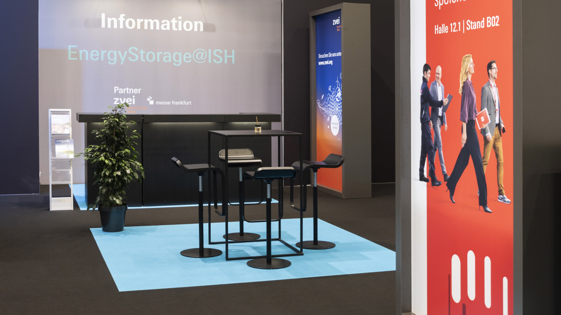 Communication area at the complete stand Energy Storage Area - ISH 2023